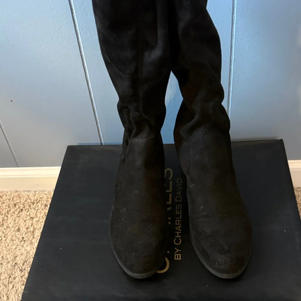 Charles David Black Suede Boots - Picture 2 of 5